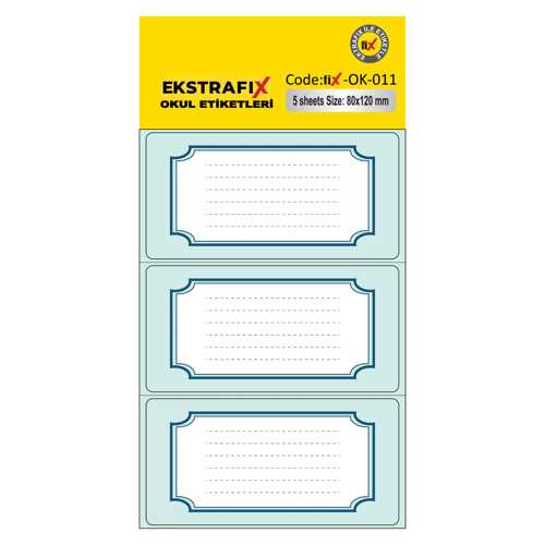 EKSTRAFİX (OK-011) OKUL ETİKET 80X120MM Q