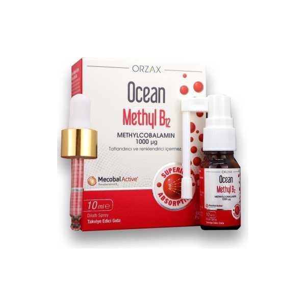 OCEAN ORZAX OCEAN METHYL B12 SPREY 10 ML - TATLANDIRICI VE RENKLENDİRİCİ İÇERMEYEN, TÜRKİYE MENŞELİ 