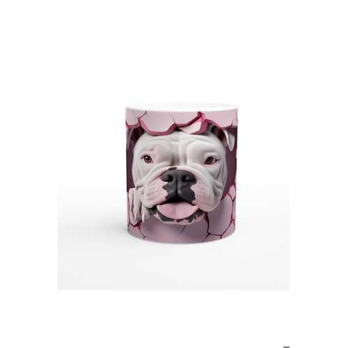 ÇATLAK DUVARDAN BAKAN BULLDOG TEMALI BASKILI KUPA BARDAK