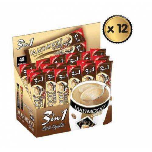 MAHMOOD COFFEE 3'Ü 1 ARADA SÜTLÜ KÖPÜKLÜ HAZIR KAHVE 48'Lİ 18 GR 12 PAKET ( 1 KOLİ )