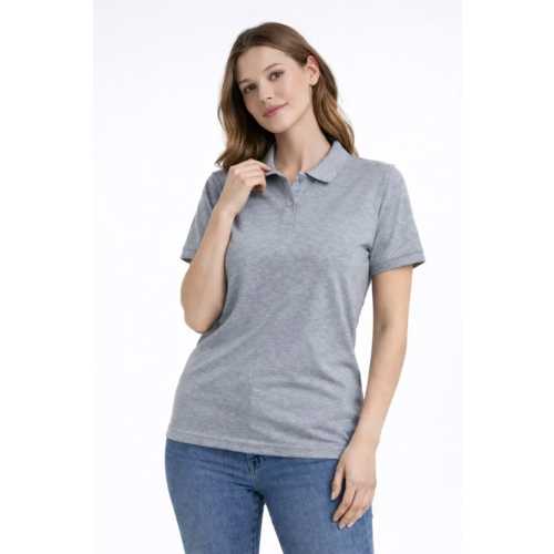 PIKE KUMAŞ DÜĞMELI YAKA REGULAR RAHAT GÜNLÜK KISA KOL TIŞÖRT T-SHIRT - GRI