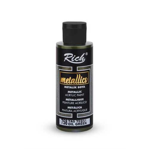 RİCH METALİK AKRİLİK 120ML 758 YAĞ YEŞİLİ