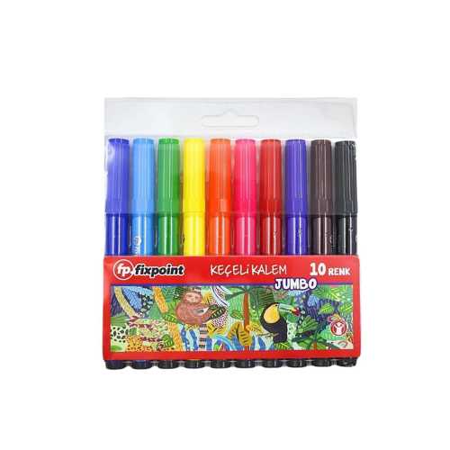 FİXPOİNT KEÇELİ BOYA KALEMİ JUMBO 10 RENK P-5365
