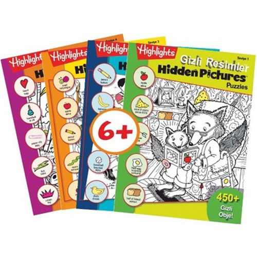 DİKKAT HİDDEN PİCTURES GİZLİ RESİMLER (4LÜ SET)