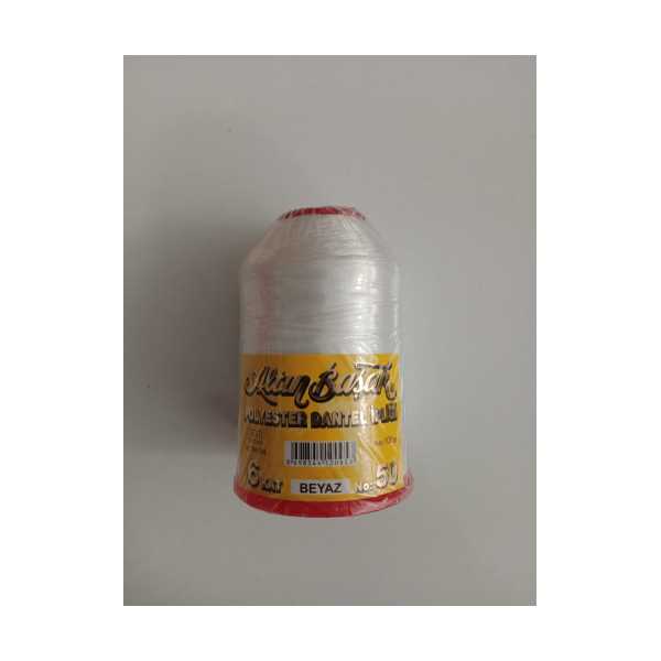 ALTINBAŞAK POLYESTER DANTEL İPLİĞİ 6 KAT (50 NUMARA) BEYAZ (HOBİ) TUHFETOWER