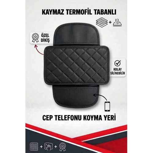 DACİA DUSTER İLE UYUMLU SİYAH DERİ SİYAH DİKİŞLİ ARAÇ KOLÇAK ÖRTÜSÜ