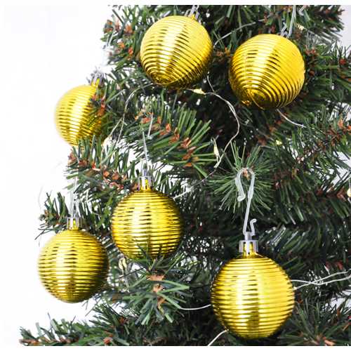 KİKA 5CM AĞAÇ SÜSLEME TOPU 6LI -ALTIN HASIR-