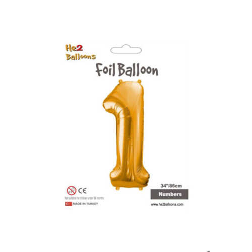 KİKAJOY RAKAM FOLYO BALON 34" ALTIN -1-