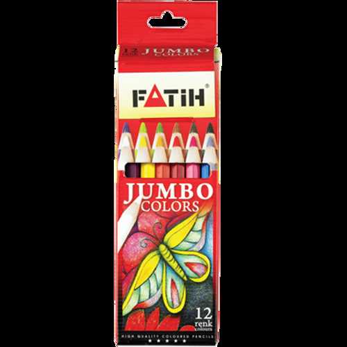 FATİH JUMBO KURU BOYA TAM BOY 12 RENK 33412