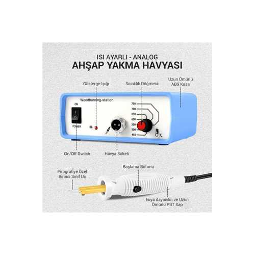 POWERMASTER ISI AYARLI AHŞAP YAKMA HAVYASI PM15903