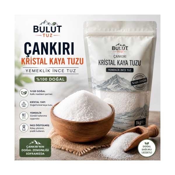 ÇANKIRI KRISTAL YEMEKLIK TUZ 1 KG