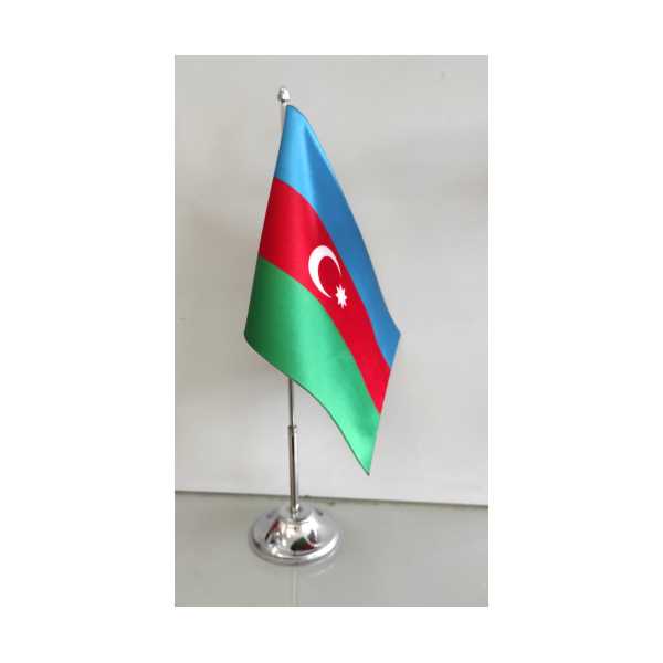 AZERBAYCAN MASA BAYRAĞI 15X22,5 CM DİREKLİ  
