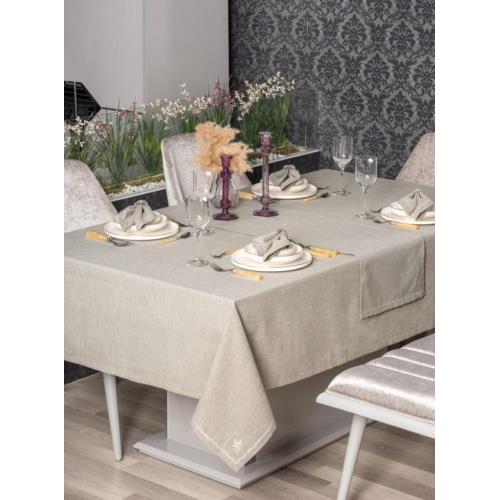 COTTON BOX PERA TOPRAK 8 PARÇA KETEN MASA ÖRTÜSÜ