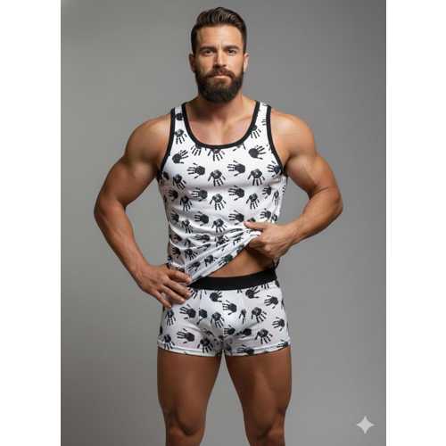 ERKEK DESENLİ TANK TOP BOXER TAKIM