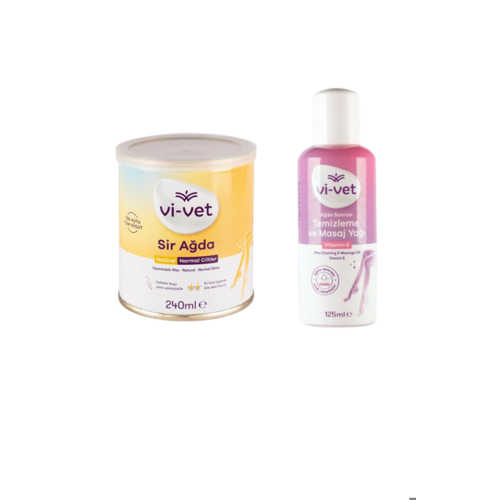 VI VET SIR KAVANOZ AĞDA NATURAL 240 GR + AĞDA SONRASI TEMIZLEME VE MASAJ YAĞI E VITAMINI 125ML
