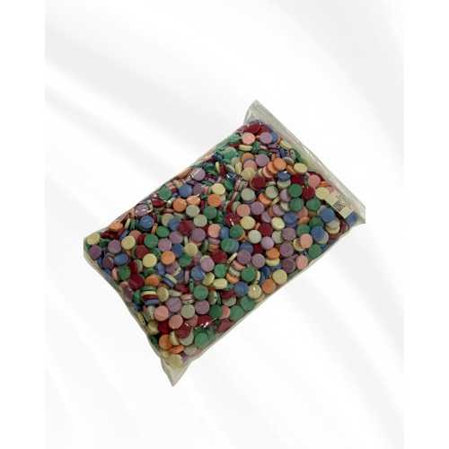AHŞAP EMZİK BONCUK RENKLİ KARIŞIK DESENLİ 500GR