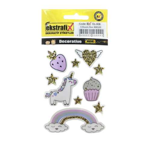 EKSTRAFİX (DL-008) 80X120MM DEKORATİF ETİKET Q