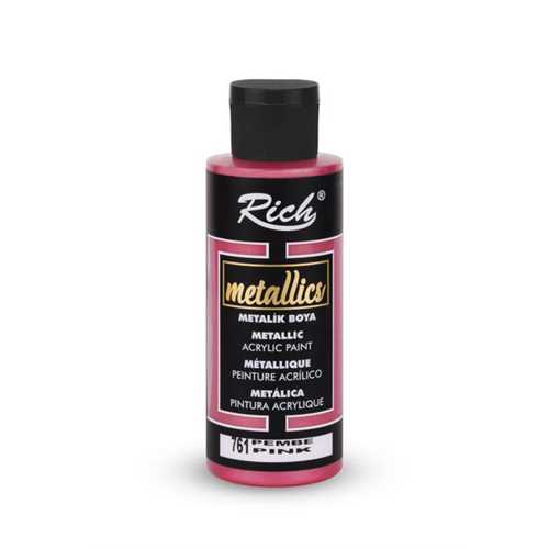 RİCH METALİK AKRİLİK 120ML 761 PEMBE