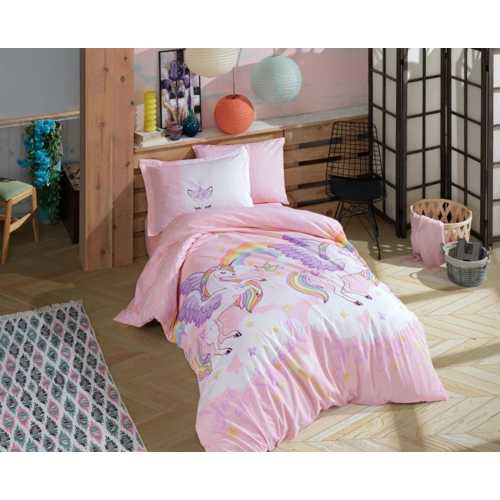HOBBY TEK KİŞİLİK POPLİN NEVRESİM TAKIMI MAGİCAL PEMBE