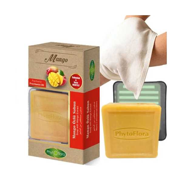  PHYTOFLORA MANGO ÖZLÜ SABUN KESE VE SABUNLUK HEDİYELİ SET 