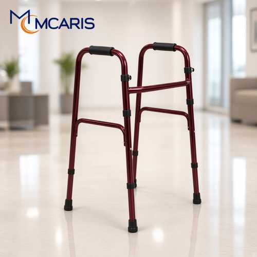KATLANABILIR YÜRÜTEÇ BORDO | MCARIS WALKER HASTA YAŞLI YÜRÜTECI | BORU ÇAPI 25 MM