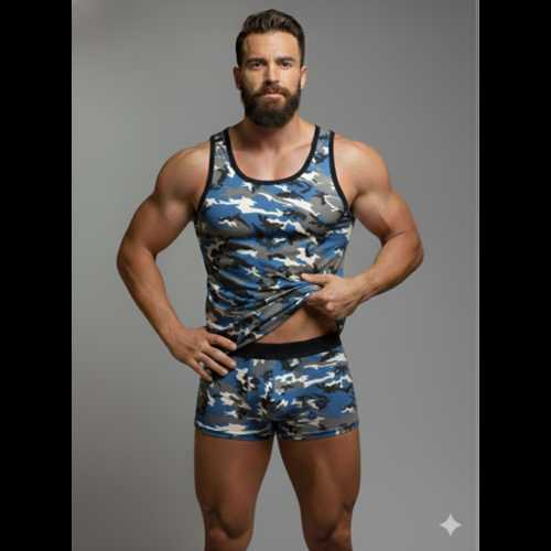 ERKEK KAMUFLAJ TANK TOP BOXER İÇ ÇAMAŞIR TAKIMI