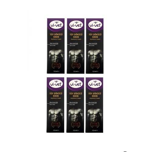 VİVET FOR MEN ERKEK TÜY DÖKÜCÜ KREM 125 ML X 6 ADET