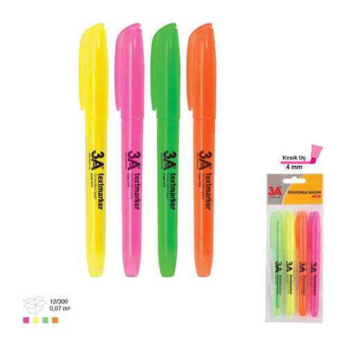 ARK FOSFORLU KALEM 4LÜ SET -1652