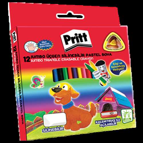 PRİTT PASTEL MUM BOYA JUMBO ÜÇGEN 12 RENK