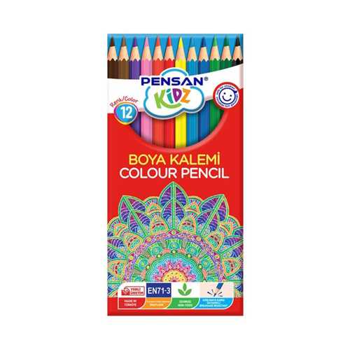 PENSAN KİDZ KURUBOYA 12 RENK TAM BOYA KALEMİ