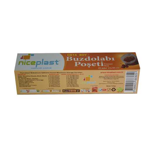 NİCE PLAS BUZDOLABI POŞETİ KİLİTSİZ ORTA 20Lİ