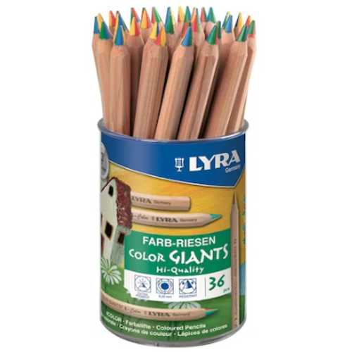 LYRA KURŞUN KALEM GİANTS KÖŞELİ JUMBO 4 RENK -36-