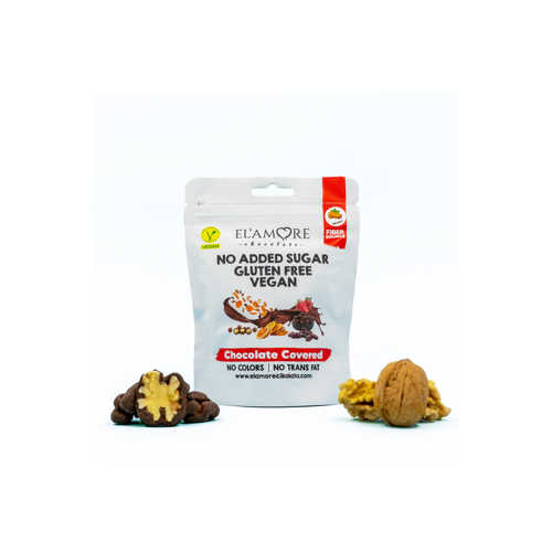 ŞEKER İLAVESIZ, GLÜTENSIZ, VEGAN CEVIZLI BITTER ÇIKOLATA - DOYPACK 50 GR