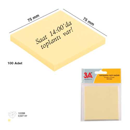 ARK POST-İT PASTEL MAVİ 75MMX75MM 100LÜ 732 -12