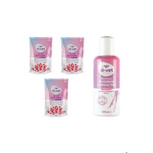 VIVET GRANÜL SIR AĞDA PUDRALI 250GR + VIVET AĞDA SONRASI TEMIZLEME VE MASAJ YAĞI 125ML