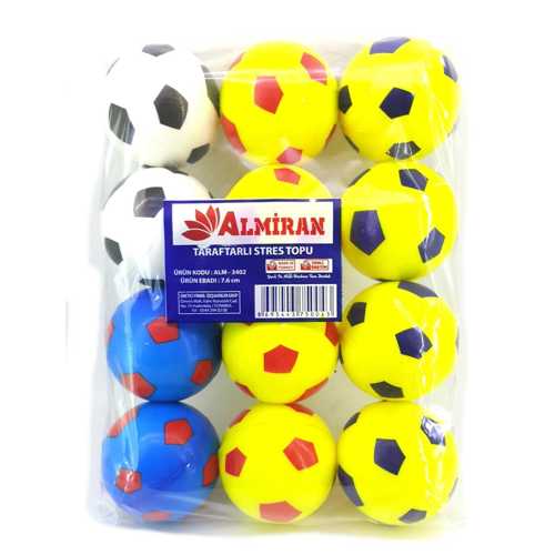 ALMİRAN STRES TOPU 7.6CM -12 TARAFTAR