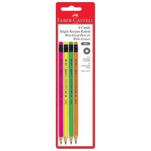 FABER KURŞUN KALEM CANDY SİLGİLİ 4LÜ SET