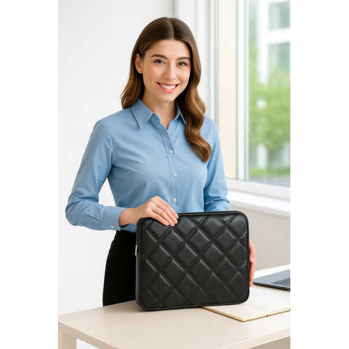 KAPİTONE LAPTOP KILIFI 15.6" VE 16" INÇ DÜZ SİYAH