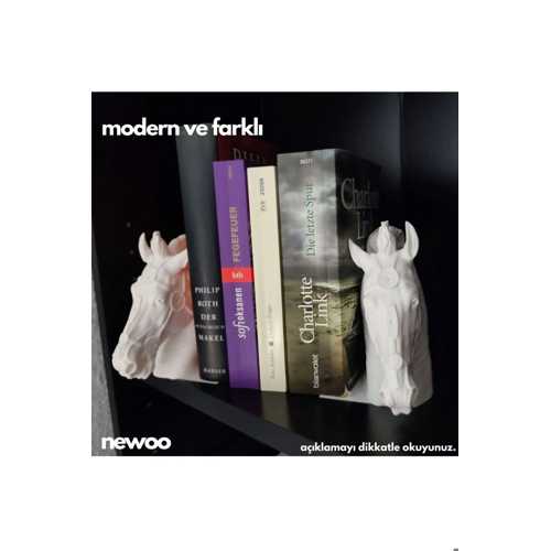AT ŞEKLİNDE 2'Lİ MODERN KİTAP TUTUCU - DEKORATİF BOOKEND