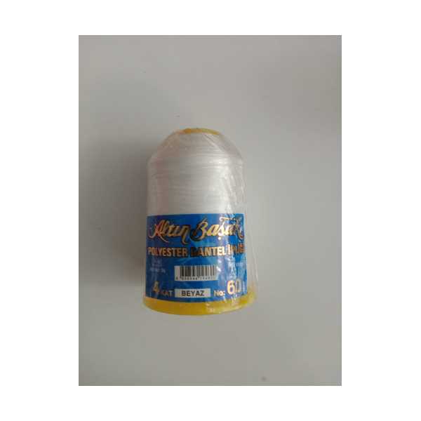 ALTINBAŞAK POLYESTER DANTEL İPLİĞİ 4 KAT (60 NUMARA) BEYAZ (HOBİ) TUHFETOWER
