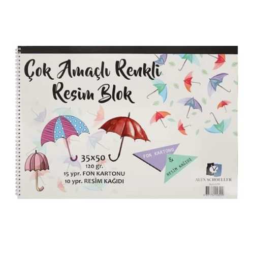 ALEX ÇOK AMAÇLI RENKLİ RESİM DEFTERİ 15YP 35X50