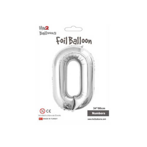KİKAJOY RAKAM FOLYO BALON 34" GÜMÜŞ -0-