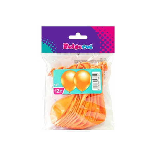 BALONEVİ BALON METALİK TURUNCU 12" 12Lİ