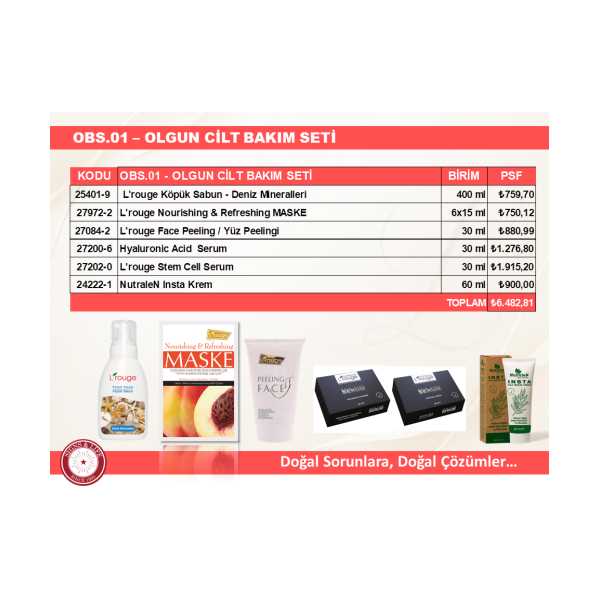 OBS.01 – OLGUN CİLT BAKIM SETİ