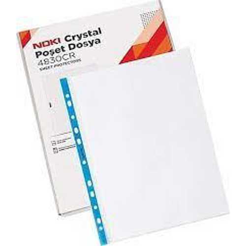 NOKİ POŞET DOSYA KRİSTAL MAVİ KENARLI 100LÜ A4