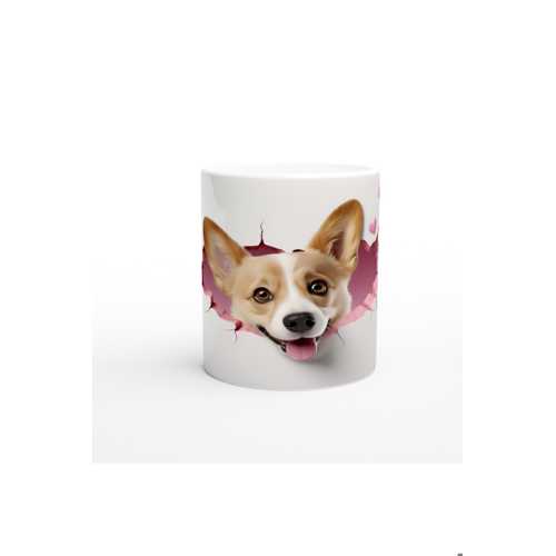 KALP KIRIĞINDAN BAKAN CORGİ TEMALI BASKILI KUPA BARDAK