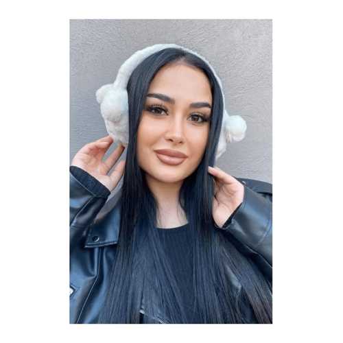 KREM RENK AYICIK FİGÜRLÜ PELUŞ KULAKLIK
