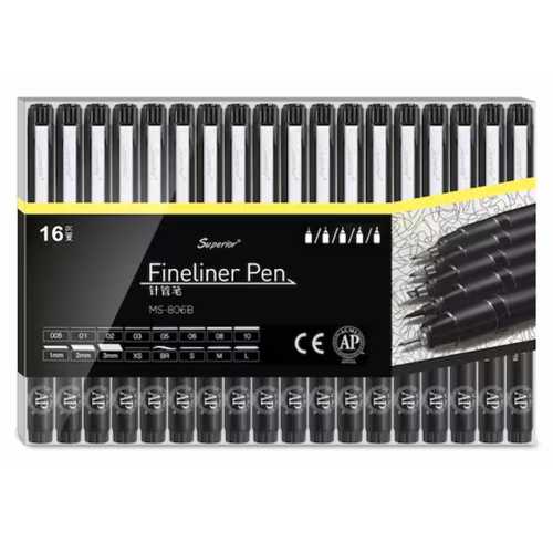 SUPERIOR FİNELENER GRAFİK KALEMİ 16 LI - MS-806B