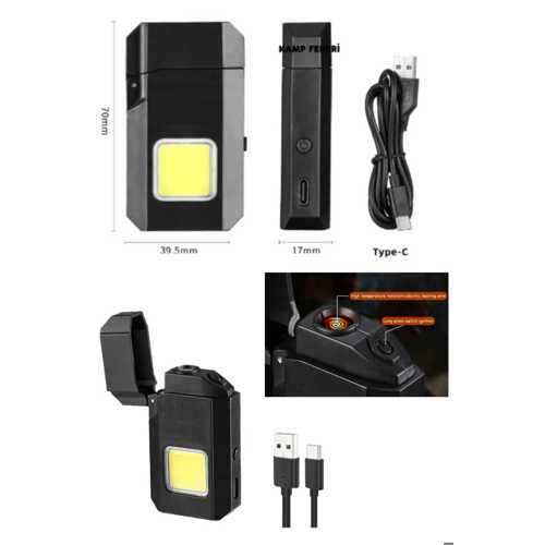 GAZSIZ REZISTANSLI ELEKTRIKLI USB ŞARJLI ÇAKMAK MINI COB EL FENERLI 2 IN 1 MINI PROJEKTÖRLÜ
