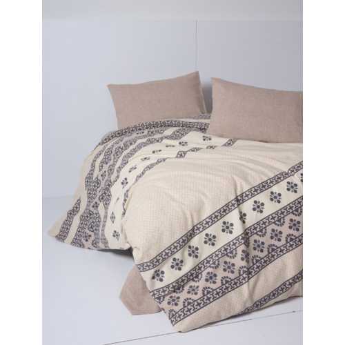 COTTON BOX FLANEL NEVRESIM TAKIMI ÇIFT KIŞILIK ANITA KARAMEL